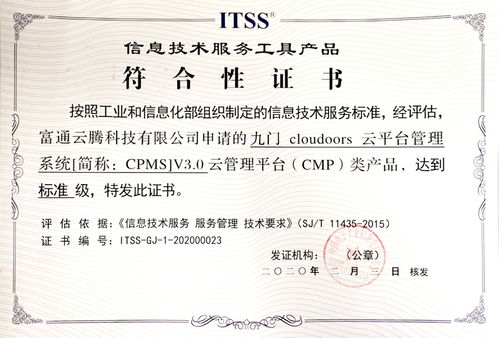 富通云騰通過ITSS信息技術服務工具產品符合性評估，彰顯專業服務實力